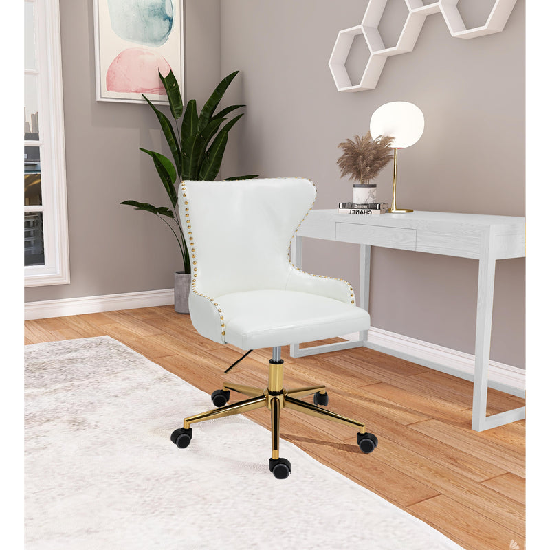 Meridian Hendrix White Vegan Leather Office Chair IMAGE 11