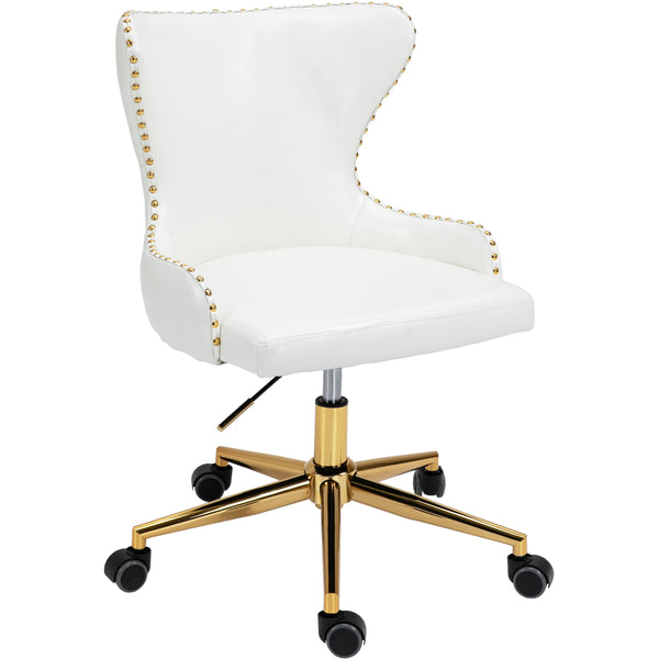 Meridian Hendrix White Vegan Leather Office Chair IMAGE 1