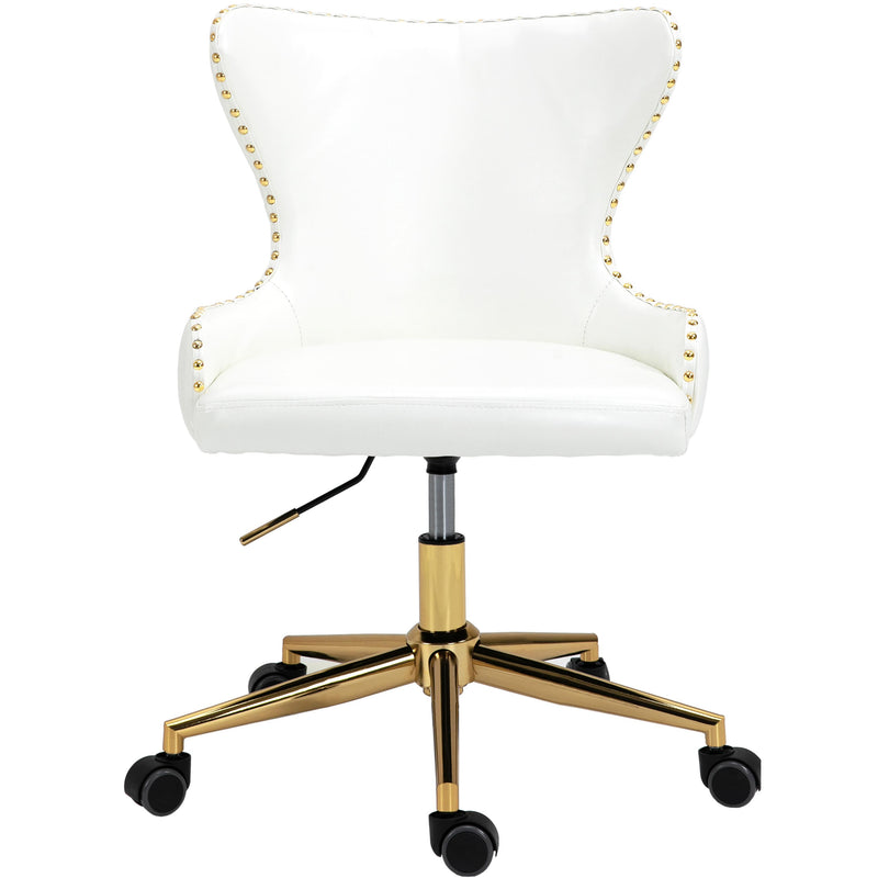 Meridian Hendrix White Vegan Leather Office Chair IMAGE 2