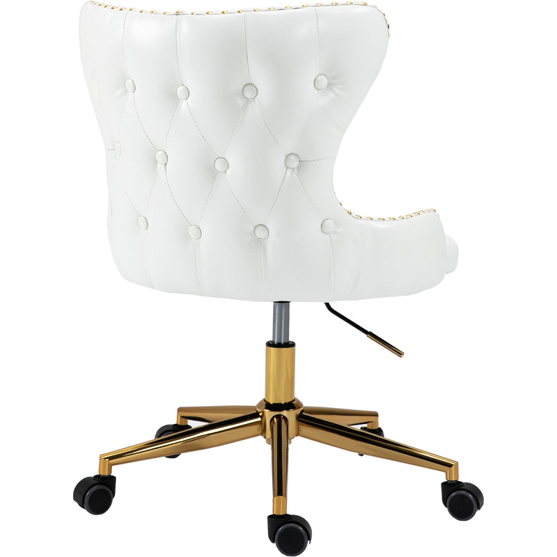 Meridian Hendrix White Vegan Leather Office Chair IMAGE 4