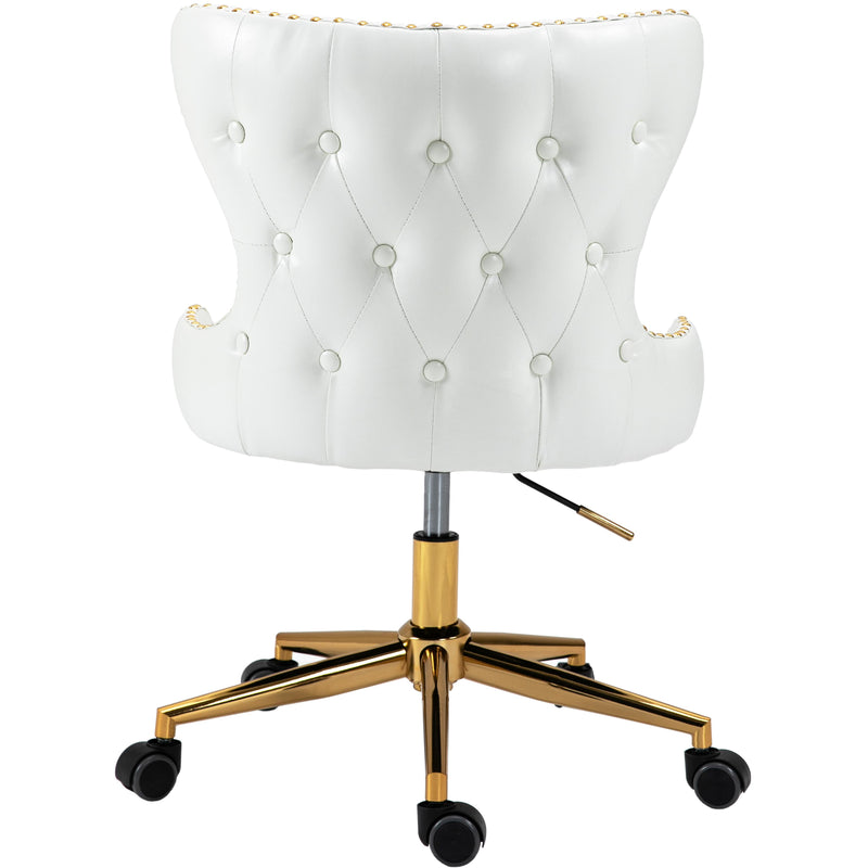 Meridian Hendrix White Vegan Leather Office Chair IMAGE 5