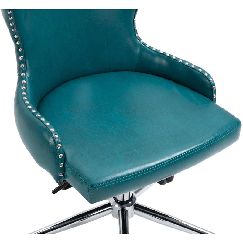 Meridian Hendrix Blue Vegan Leather Office Chair IMAGE 7