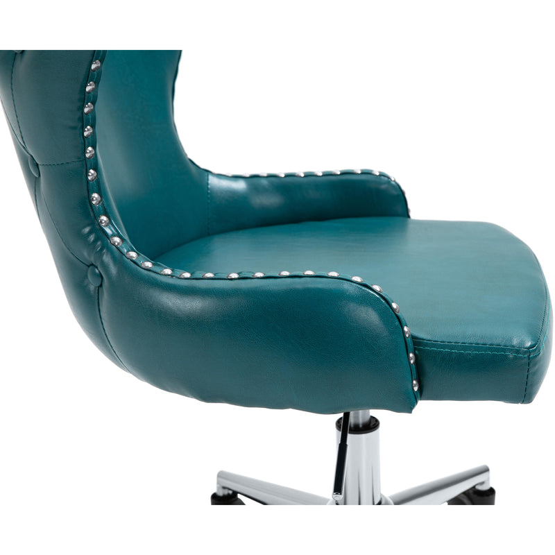 Meridian Hendrix Blue Vegan Leather Office Chair IMAGE 8