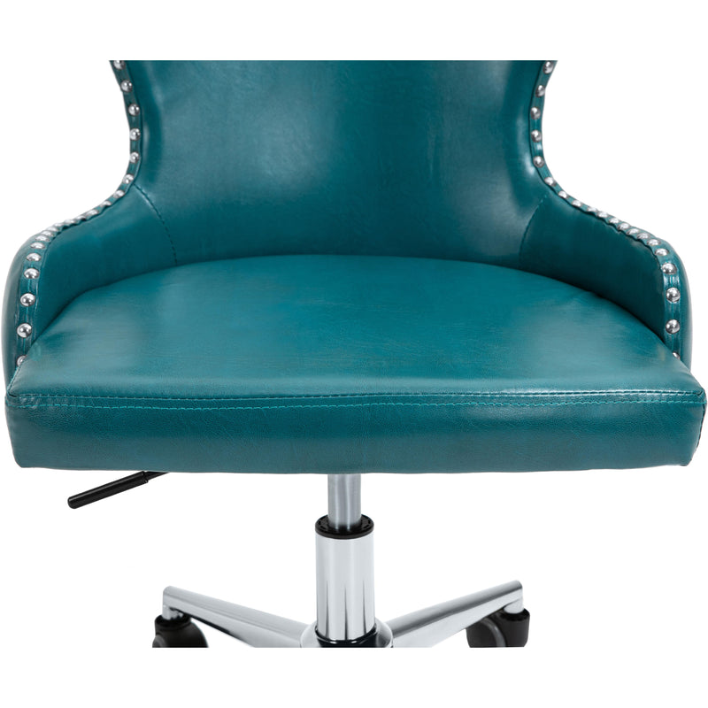 Meridian Hendrix Blue Vegan Leather Office Chair IMAGE 9