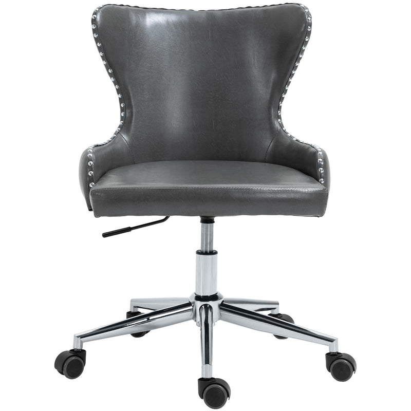 Meridian Hendrix Grey Vegan Leather Office Chair IMAGE 2