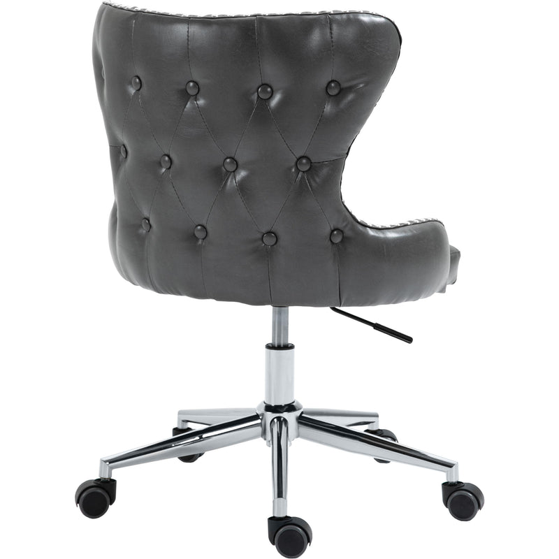 Meridian Hendrix Grey Vegan Leather Office Chair IMAGE 4