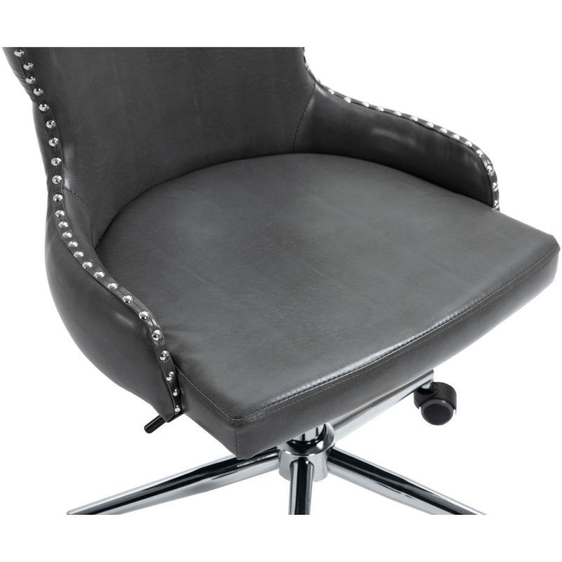 Meridian Hendrix Grey Vegan Leather Office Chair IMAGE 7