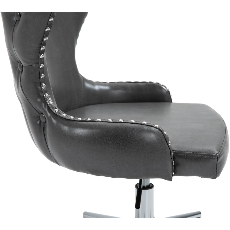 Meridian Hendrix Grey Vegan Leather Office Chair IMAGE 8