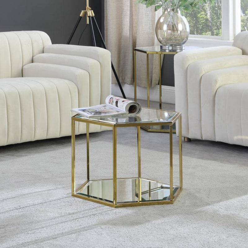 Meridian Sei Brushed Gold Coffee Table IMAGE 3