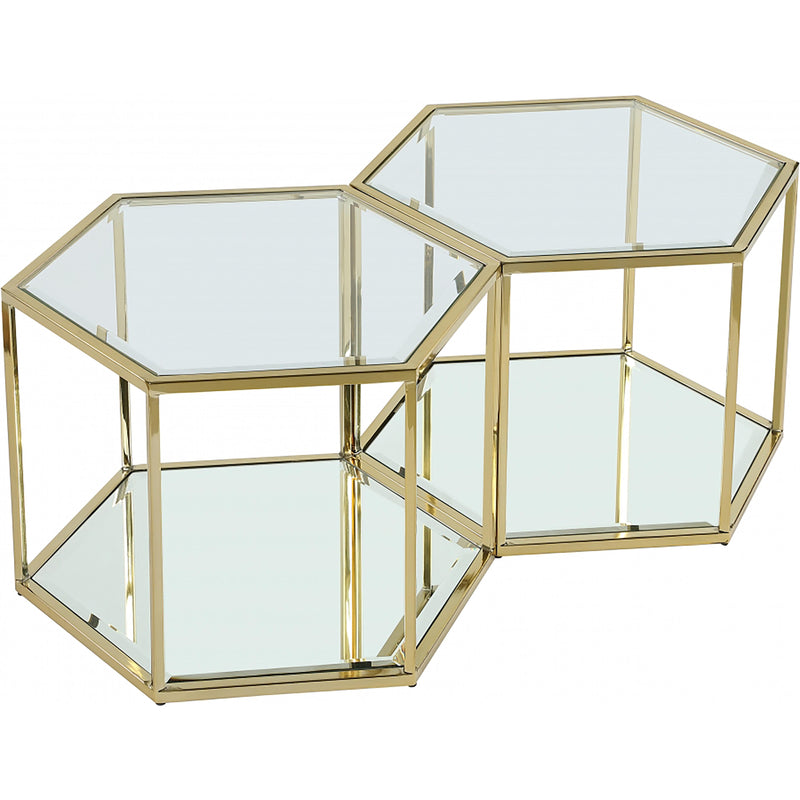 Meridian Sei Brushed Gold Coffee Table IMAGE 1