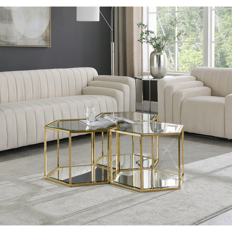 Meridian Sei Brushed Gold Coffee Table IMAGE 3