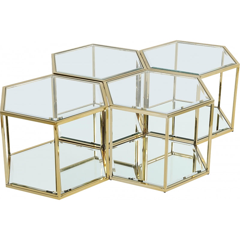 Meridian Sei Brushed Gold Coffee Table IMAGE 1