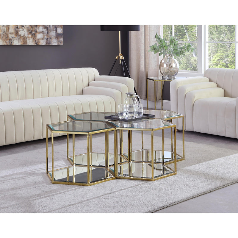 Meridian Sei Brushed Gold Coffee Table IMAGE 3