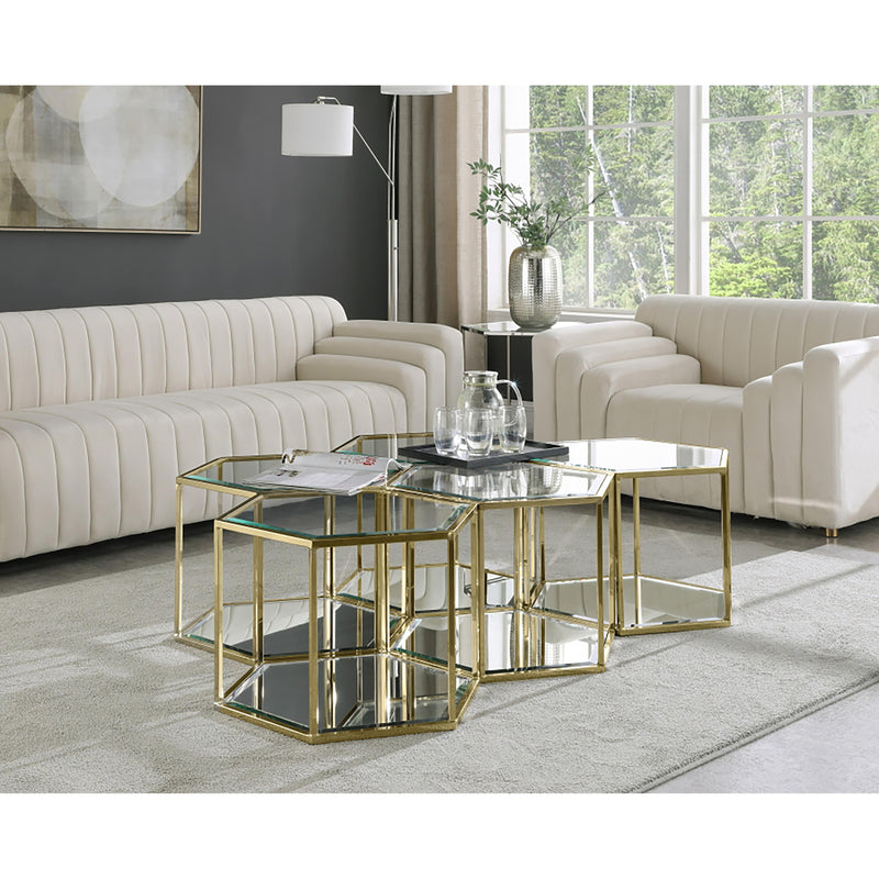 Meridian Sei Brushed Gold Coffee Table IMAGE 3