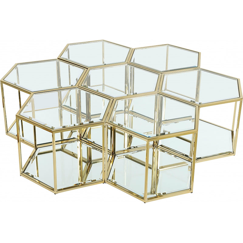 Meridian Sei Brushed Gold Coffee Table IMAGE 1