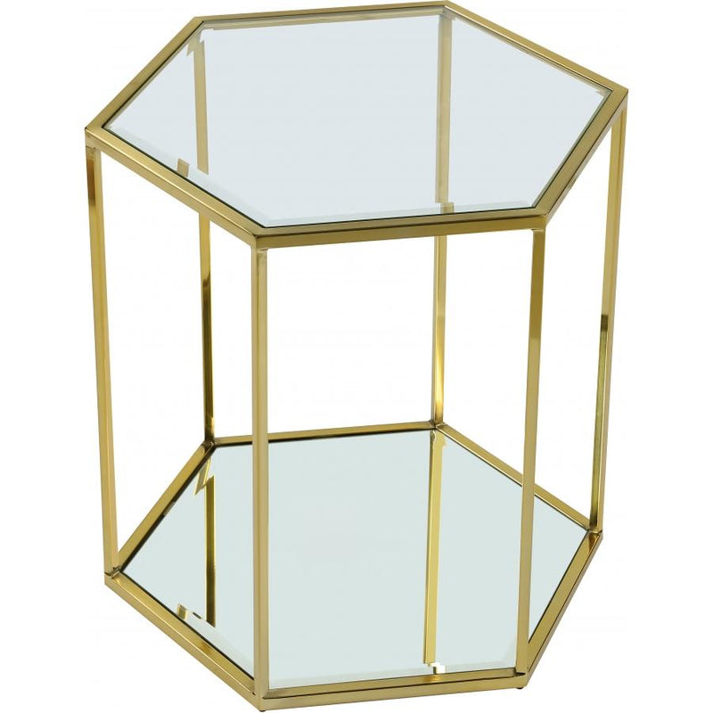 Meridian Sei Brushed Gold End Table IMAGE 1