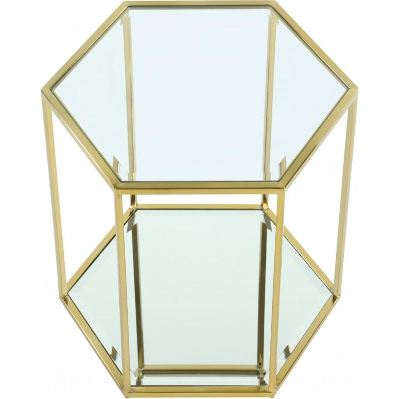 Meridian Sei Brushed Gold End Table IMAGE 2