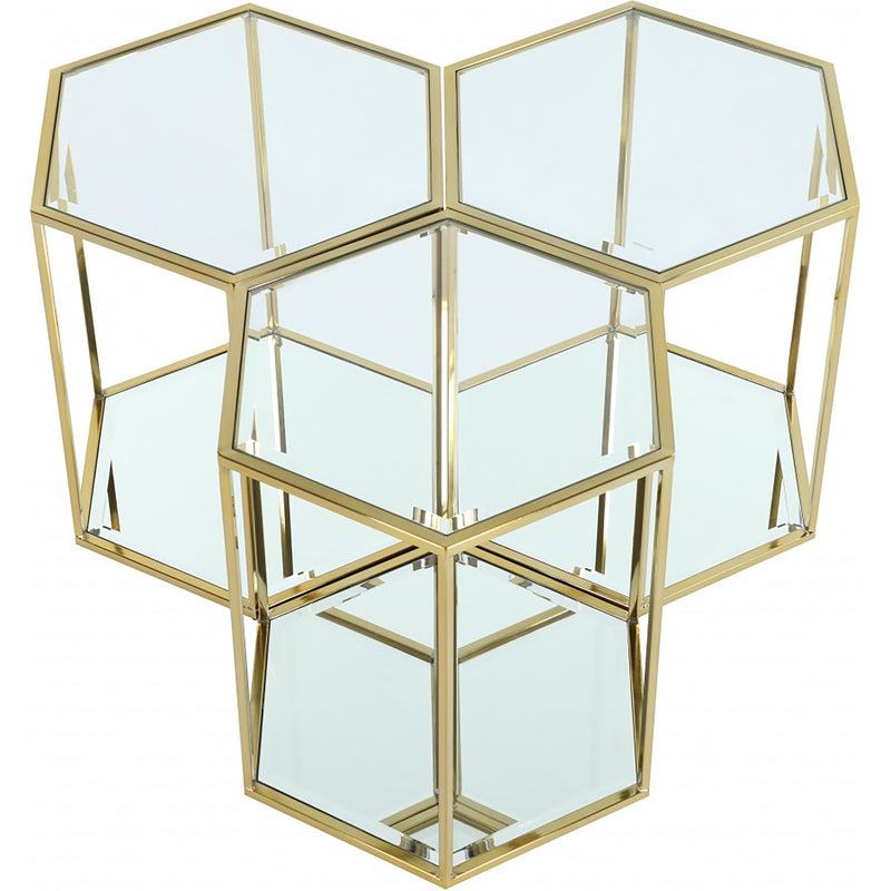 Meridian Sei Brushed Gold End Table IMAGE 2