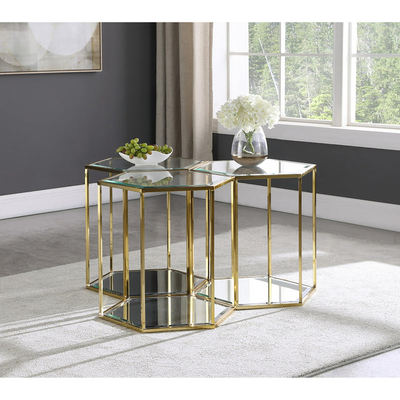 Meridian Sei Brushed Gold End Table IMAGE 3