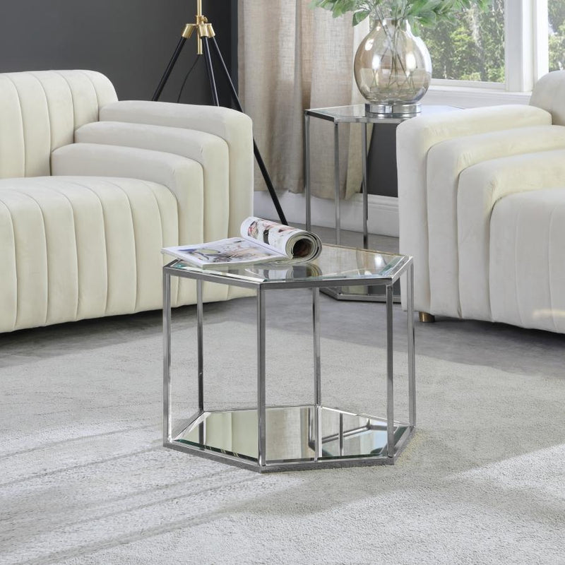 Meridian Sei Brushed Chrome Coffee Table IMAGE 3