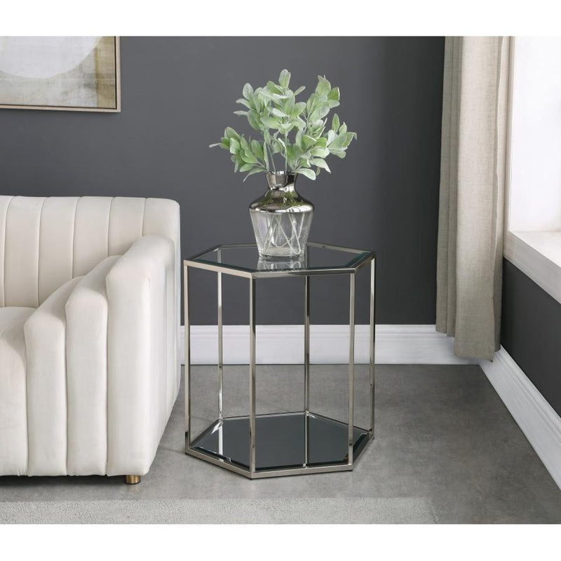 Meridian Sei Brushed Chrome End Table IMAGE 3