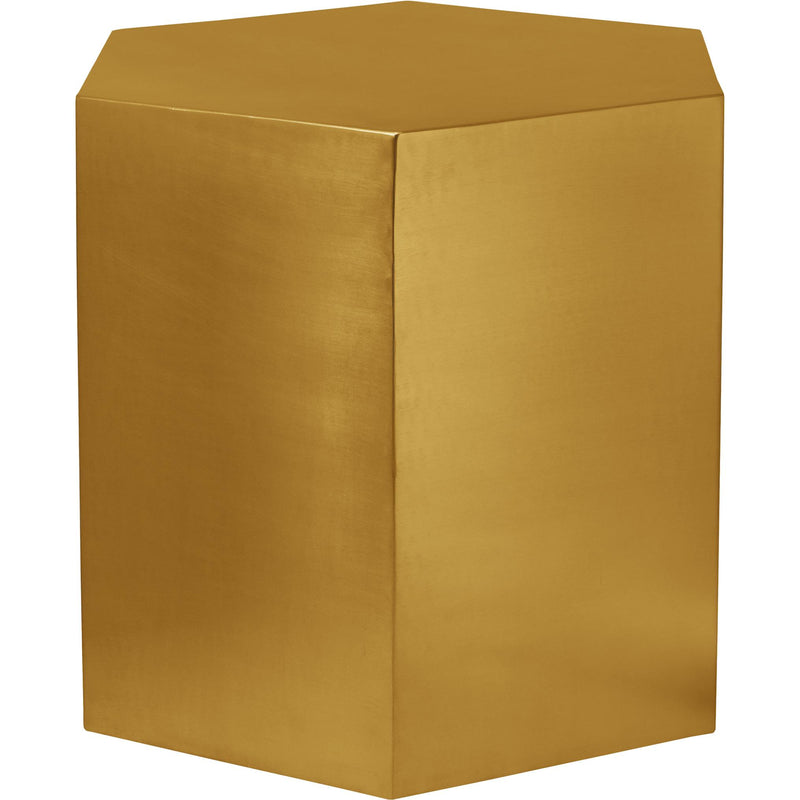 Meridian Hexagon Brushed Gold End Table IMAGE 1