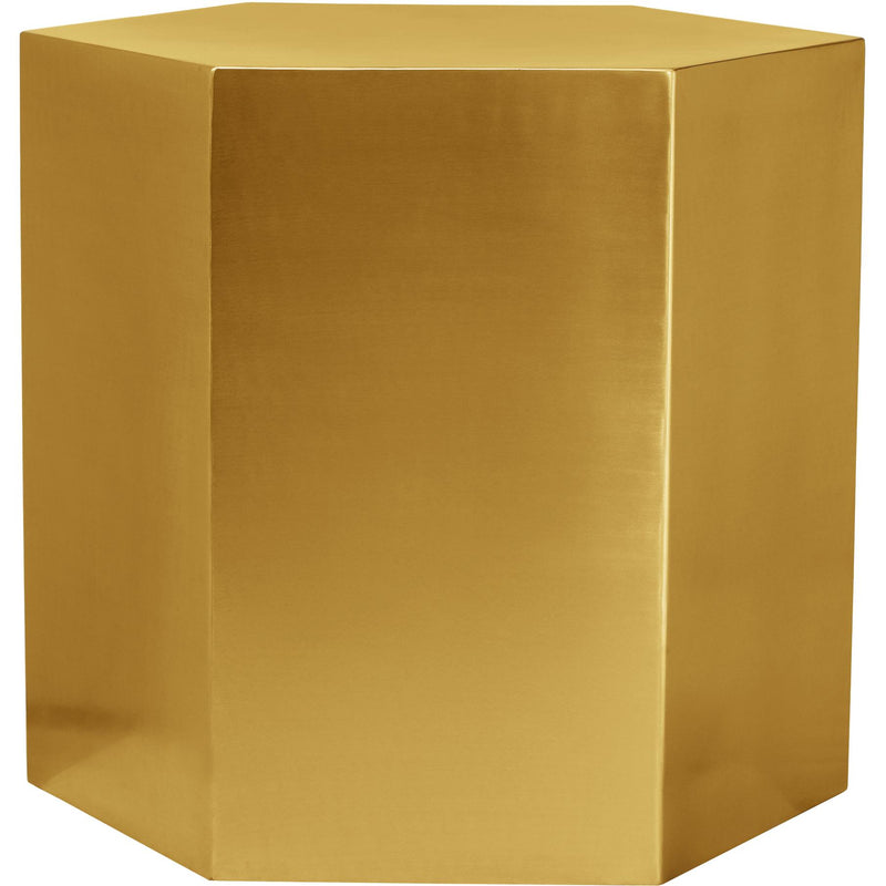 Meridian Hexagon Brushed Gold End Table IMAGE 3