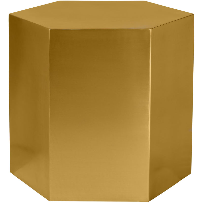 Meridian Hexagon Brushed Gold End Table IMAGE 4