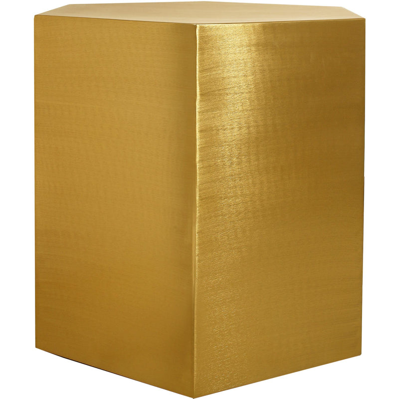 Meridian Hexagon Brushed Gold End Table IMAGE 5