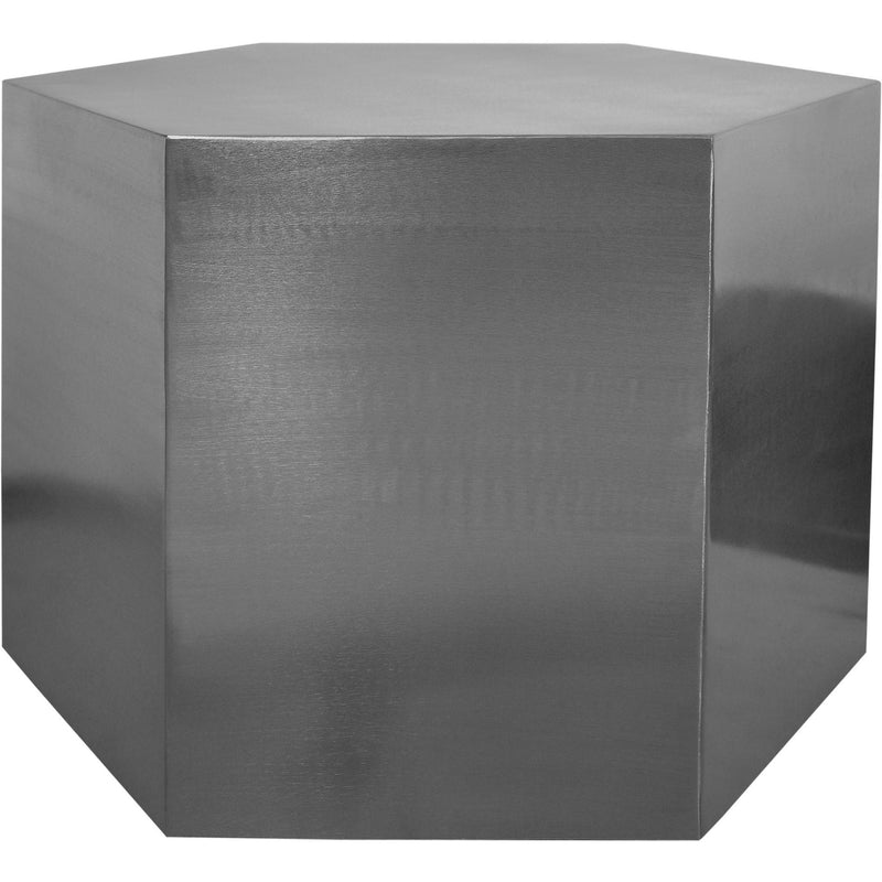 Meridian Hexagon Brushed Chrome Coffee Table IMAGE 2