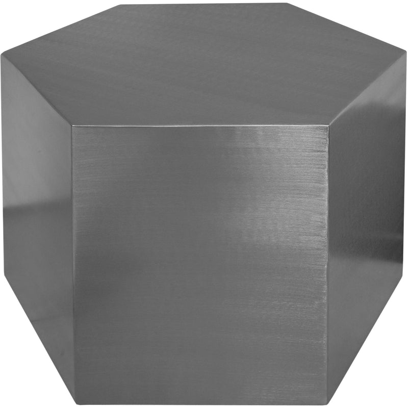 Meridian Hexagon Brushed Chrome Coffee Table IMAGE 3