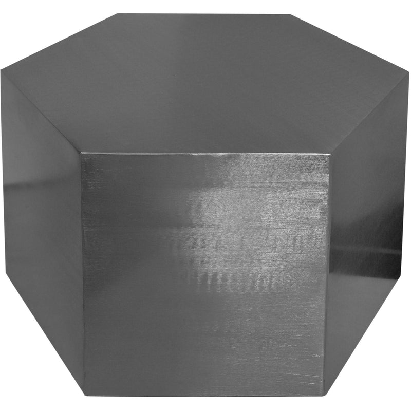 Meridian Hexagon Brushed Chrome Coffee Table IMAGE 4