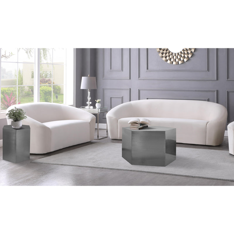 Meridian Hexagon Brushed Chrome Coffee Table IMAGE 7