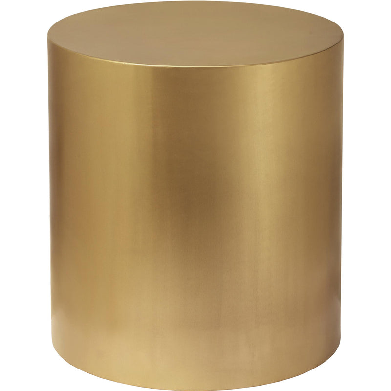 Meridian Cylinder Brushed Gold End Table IMAGE 1