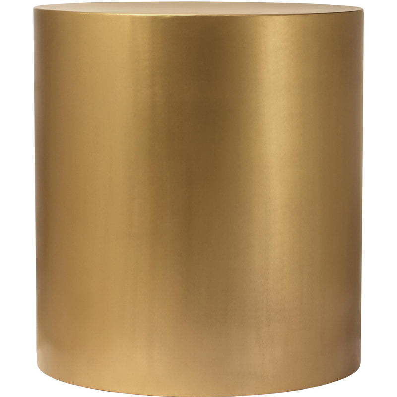 Meridian Cylinder Brushed Gold End Table IMAGE 2