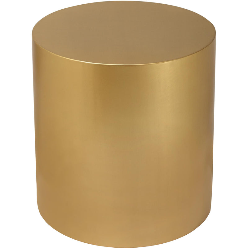 Meridian Cylinder Brushed Gold End Table IMAGE 3