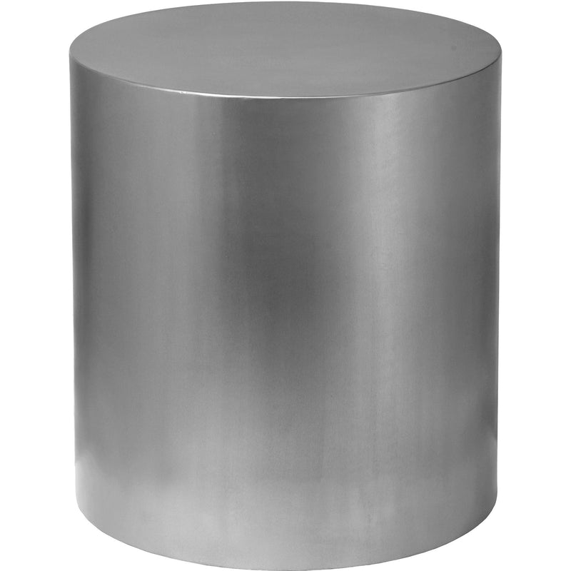 Meridian Cylinder Brushed Chrome End Table IMAGE 1