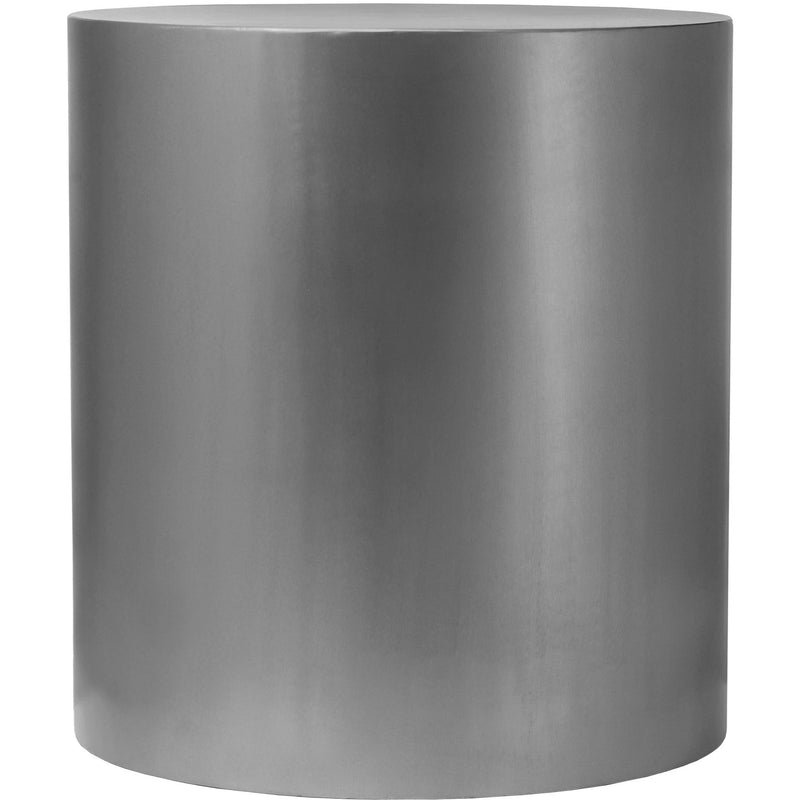 Meridian Cylinder Brushed Chrome End Table IMAGE 2