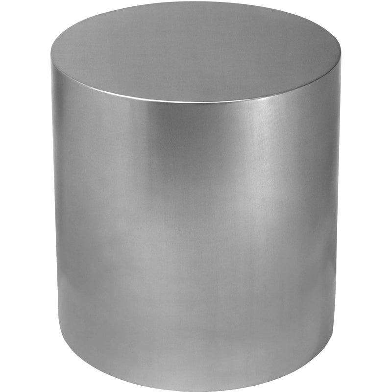 Meridian Cylinder Brushed Chrome End Table IMAGE 3