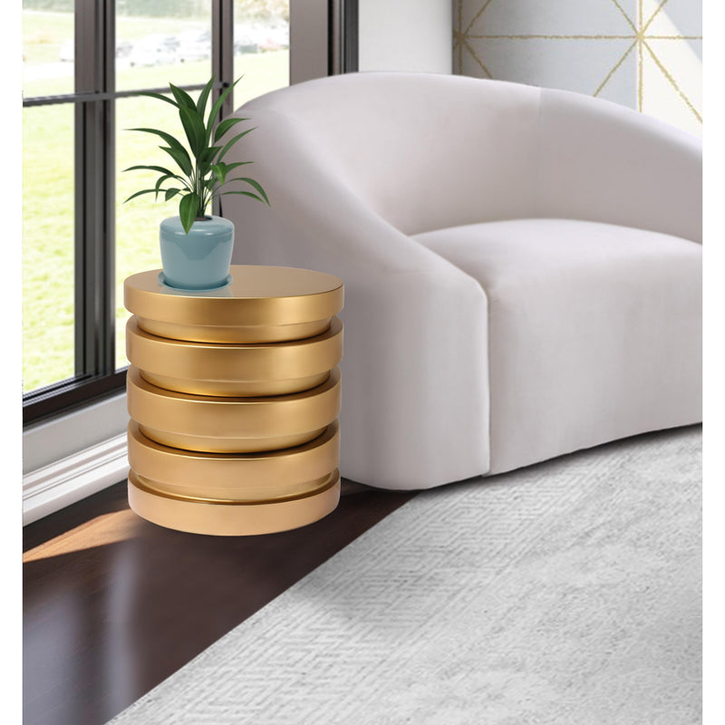 Meridian Levels Brushed Gold End Table IMAGE 4