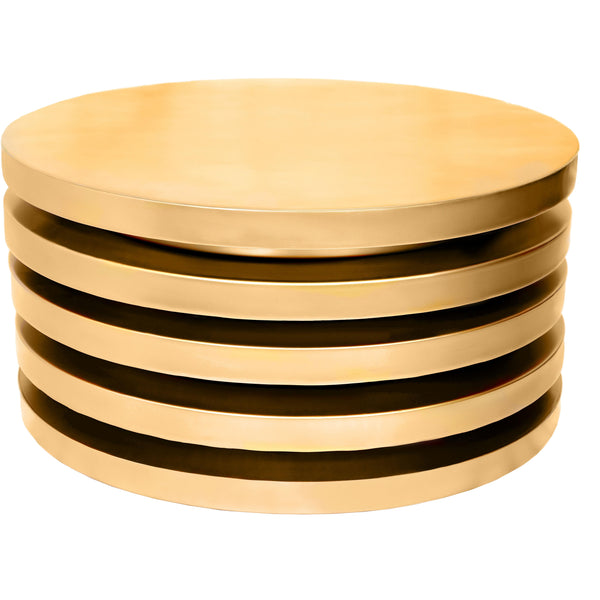 Meridian Levels Brushed Gold Coffee Table IMAGE 1