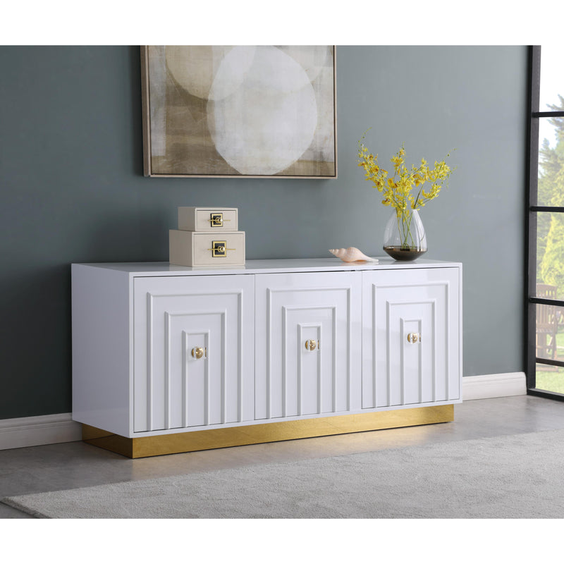 Meridian Cosmopolitan White Lacquer Sideboard/Buffet IMAGE 7