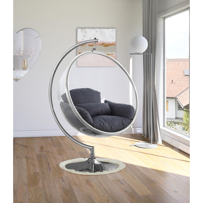 Meridian Luna Grey Durable Fabric Acrylic Swing Chair IMAGE 5