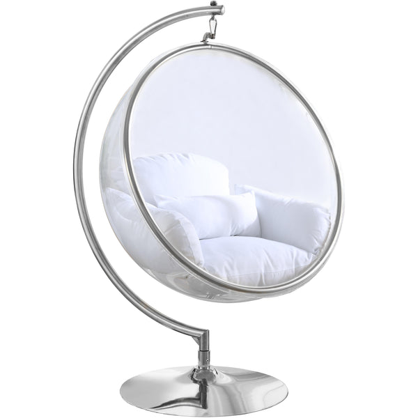 Meridian Luna White Durable Fabric Acrylic Swing Chair IMAGE 1