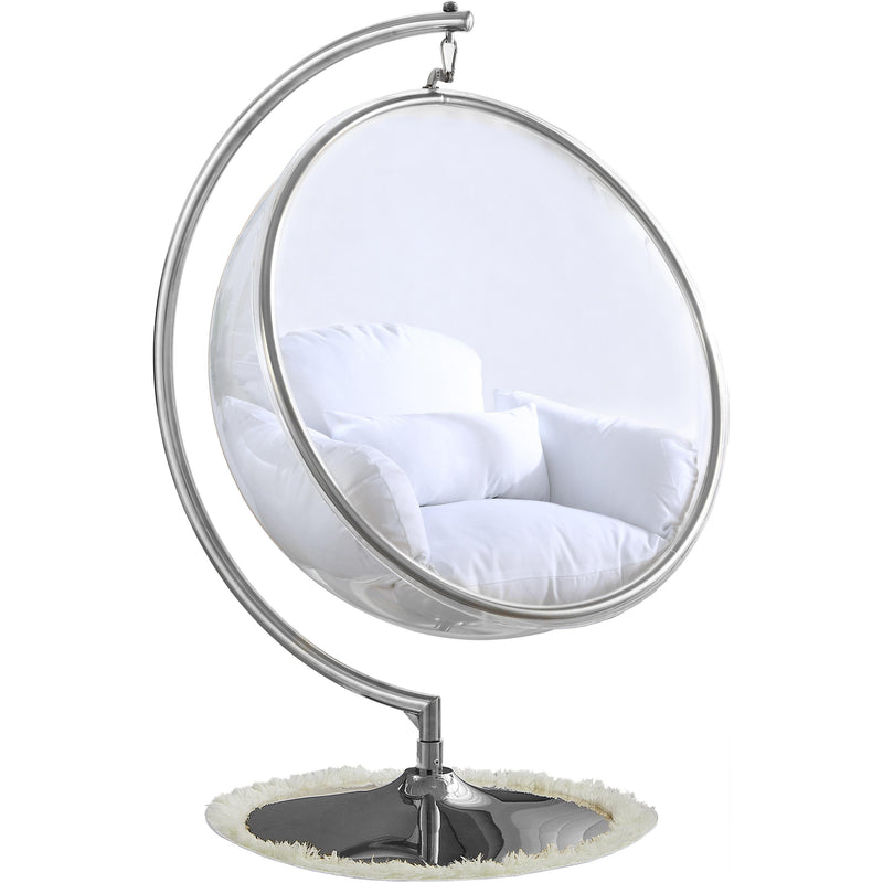 Meridian Luna White Durable Fabric Acrylic Swing Chair IMAGE 2