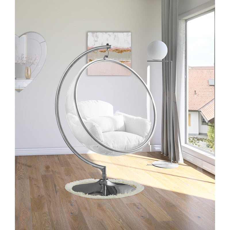 Meridian Luna White Durable Fabric Acrylic Swing Chair IMAGE 5