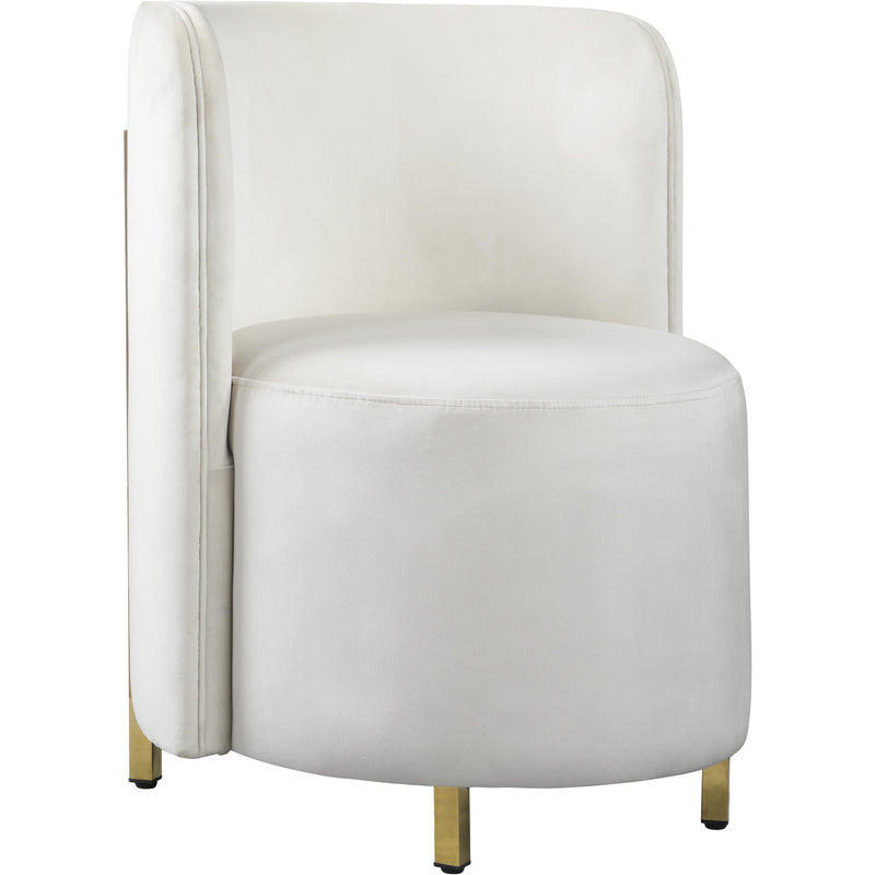 Meridian Rotunda Cream Velvet Accent Chair IMAGE 1