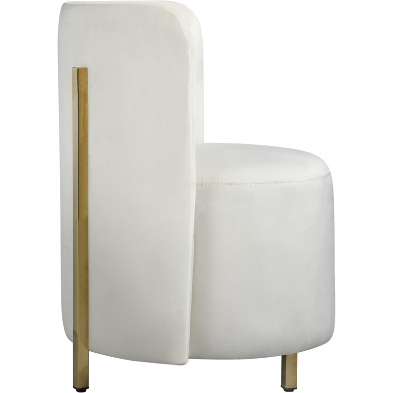 Meridian Rotunda Cream Velvet Accent Chair IMAGE 3