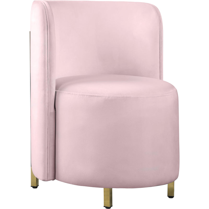 Meridian Rotunda Pink Velvet Accent Chair IMAGE 1