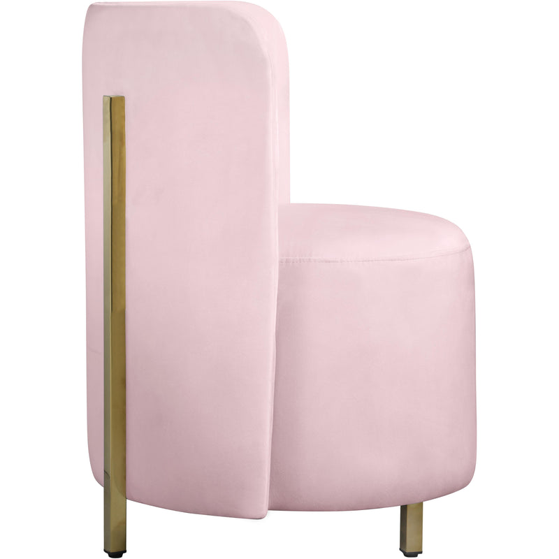 Meridian Rotunda Pink Velvet Accent Chair IMAGE 3